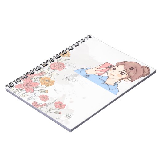 Bevallig spiraalnotitieboek voor meisjes: notitieboek (Linkerzijde)