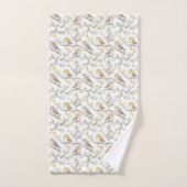 Bevallig vogel- en bloesempatroon bad handdoek (Handdoek)