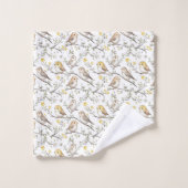 Bevallig vogel- en bloesempatroon bad handdoek (Wasdoekje)