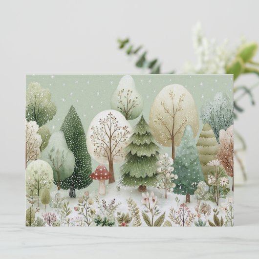 Bevallig winters landschap Kerstmis Feestdagenkaart (Staand voorkant)