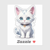 Bevallig Wit Kat Ontwerp Sticker (Vel)