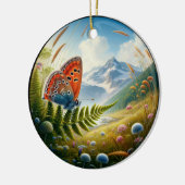 Bevallige Amerikaanse Koperen Vlinder Keramisch Ornament (Links)