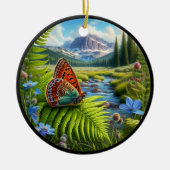 Bevallige Amerikaanse koperen vlinder Keramisch Ornament (Voorkant)