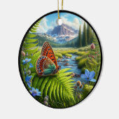 Bevallige Amerikaanse koperen vlinder Keramisch Ornament (Links)