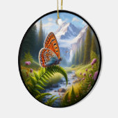 Bevallige Amerikaanse Koperen Vlinder Keramisch Ornament (Links)