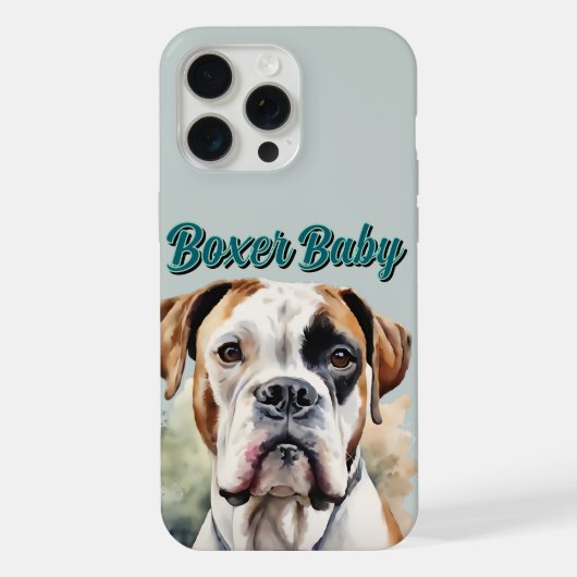 Bevallige Aquarel Boxer Hond Kunst iPhone Hoesje (Achterkant)