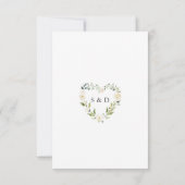 Bevallige Aquarel Witte Bloem Gouden Bruiloft RSVP Kaartje (Achterkant)