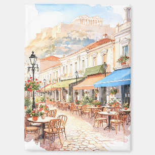 Bevallige Athene Griekenland Straat Watercolor Magneet