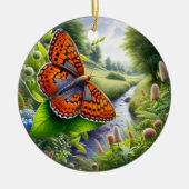 Bevallige Atlantis Parelmoervlinder Keramisch Ornament (Voorkant)