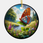 Bevallige Atlantis Parelmoervlinder Keramisch Ornament (Voorkant)
