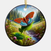 Bevallige Atlantis Parelmoervlinder Keramisch Ornament (Voorkant)