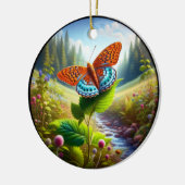 Bevallige Atlantis Parelmoervlinder Keramisch Ornament (Links)