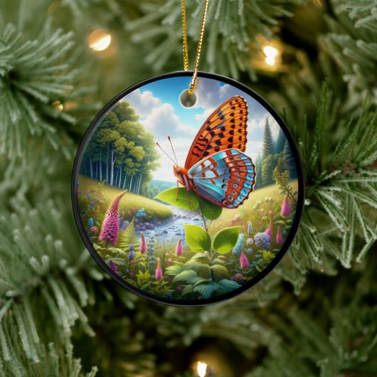 Bevallige Atlantis Parelmoervlinder Keramisch Ornament
