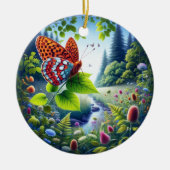 Bevallige Atlantis Parelmoervlinder Keramisch Ornament (Voorkant)