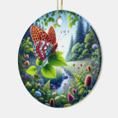 Bevallige Atlantis Parelmoervlinder Keramisch Ornament (Links)