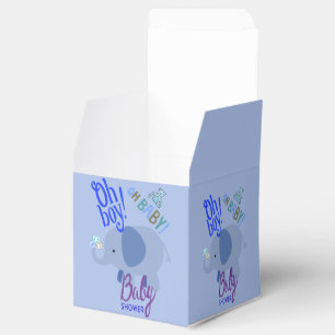 Bevallige Baby Shower Blauwe Olifant en Teddibeer Bedankdoosjes
