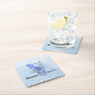 Bevallige Baby Shower: Oh Jongen Oh Baby 2-tone bl Kartonnen Onderzetters