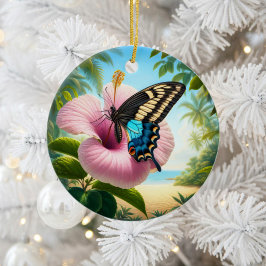Bevallige Bahamaanse Pageslinder Vlinder Aandenken Keramisch Ornament