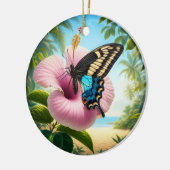 Bevallige Bahamaanse Pageslinder Vlinder Aandenken Keramisch Ornament (Links)