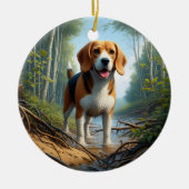 Bevallige Beagle-herinnering Keramisch Ornament (Voorkant)
