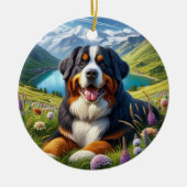 Bevallige Bernese Berghond Aandenken Keramisch Ornament (Voorkant)