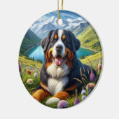 Bevallige Bernese Berghond Aandenken Keramisch Ornament (Links)