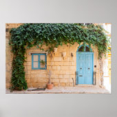 Bevallige Blauwe Deur van Birgu Poster (Voorkant)
