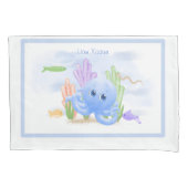 Bevallige Blauwe Octopus Standaard Kussensloop Set (Voorkant-Links)