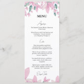 Bevallige bloemige roze Wisteria Menu (Voorkant)