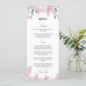 Bevallige bloemige roze Wisteria Menu (Staand voorkant)