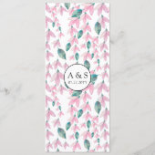 Bevallige bloemige roze Wisteria Menu (Achterkant)