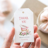 Bevallige Bloemige Theekopjes Cadeaulabel