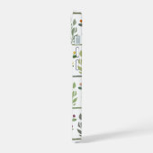Bevallige botanische streep bloemistuin kunst iPhone 15 case (Linkerkant)