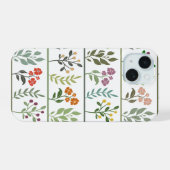 Bevallige botanische streep bloemistuin kunst iPhone 15 case (Achterkant horizontaal)