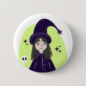 Bevallige Boze Schattige Heks Ronde Button 5,7 Cm (Voorkant)