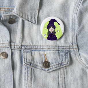 Bevallige Boze Schattige Heks Ronde Button 5,7 Cm