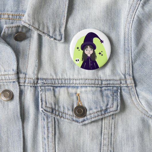 Bevallige Boze Schattige Heks Ronde Button 5,7 Cm (In situ)