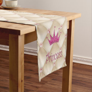 Bevallige Chic Parels, Tiara, Prinses, Glitterig Korte Tafelloper