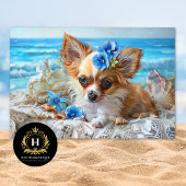 Bevallige Chihuahua Strand Schelpen Decoupage Tissuepapier