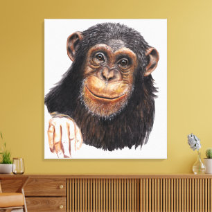 Bevallige Chimpansee Canvas Afdruk