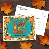 Bevallige Dankbare Gezegende Folk Art Briefkaart