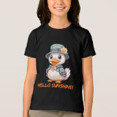 Bevallige eend met bloemenhoed Tri-Blend shirt (Voorkant)