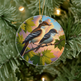 Bevallige Elzen Vliegenvanger Vogel Aandenken Keramisch Ornament