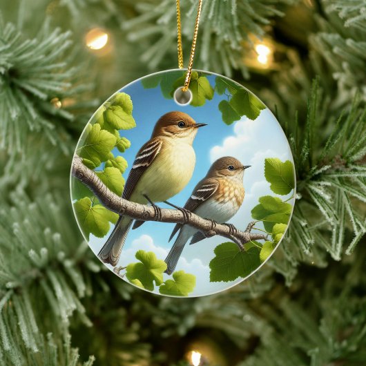 Bevallige Elzen Vliegenvanger Vogel Aandenken Keramisch Ornament