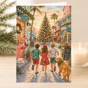 Bevallige Feestdagen aan het Strand Prettig Kerstf Kaart