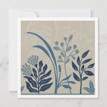 Bevallige Folk Botanische Blauwe Tuin Kunstkaart