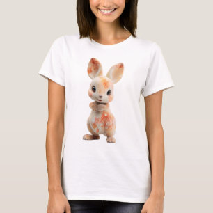 Bevallige gevlekte aquarel konijn beeldje vrouwen t-shirt