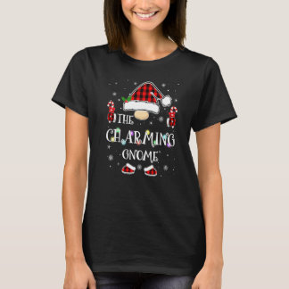 Bevallige Gnome Buffalo Plaid Familie Kerst Paja T-shirt