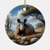 Bevallige gordeldier souvenir keramisch ornament (Voorkant)