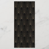 Bevallige Gouden Art Deco Pauwen Huwelijksmenu Menu (Achterkant)